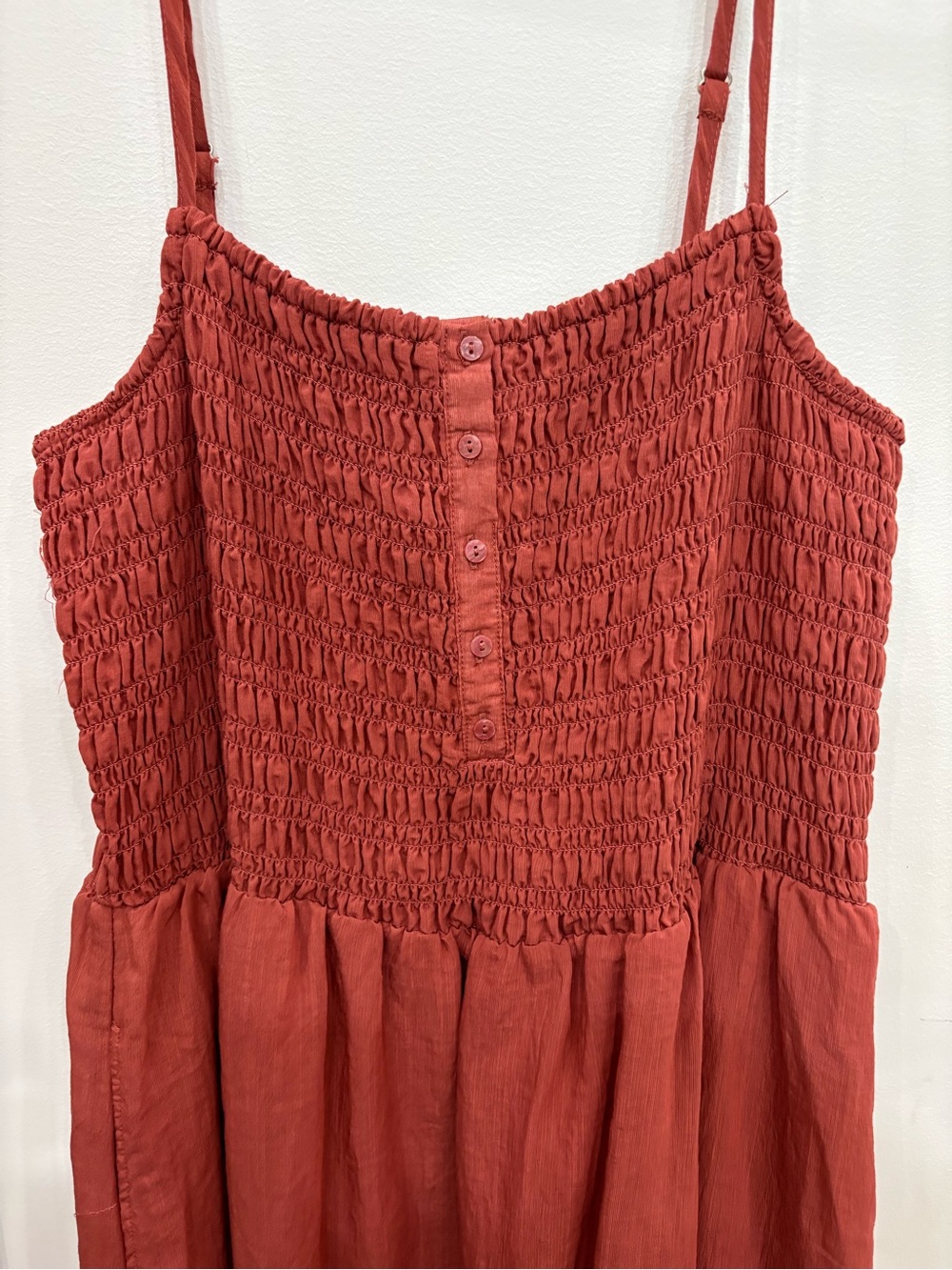 Universal Thread Rust Red Smocked Maxi Dress with Spaghetti Straps - Picture 2 of 3